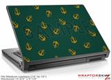 Medium Laptop Skin Anchors Away Hunter Green
