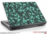 Medium Laptop Skin Scattered Skulls Seafoam Green