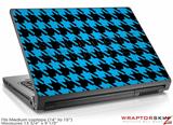 Medium Laptop Skin Houndstooth Blue Neon on Black