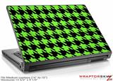 Medium Laptop Skin Houndstooth Neon Lime Green on Black