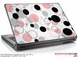 Medium Laptop Skin Lots of Dots Pink on White