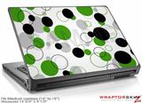 Medium Laptop Skin Lots of Dots Green on White