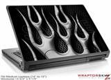 Medium Laptop Skin Metal Flames Chrome