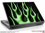 Medium Laptop Skin Metal Flames Green