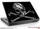 Medium Laptop Skin Chrome Skull on Black