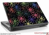 Medium Laptop Skin Kearas Flowers on Black