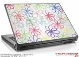 Medium Laptop Skin Kearas Flowers on White