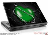 Medium Laptop Skin Barbwire Heart Green