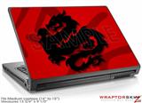 Medium Laptop Skin Oriental Dragon Black on Red