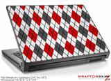 Medium Laptop Skin Argyle Red and Gray