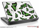 Medium Laptop Skin Butterflies Green