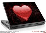 Medium Laptop Skin Glass Heart Grunge Red