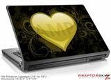 Medium Laptop Skin Glass Heart Grunge Yellow