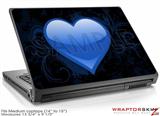 Medium Laptop Skin Glass Heart Grunge Blue