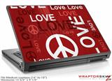 Medium Laptop Skin Love and Peace Red