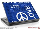 Medium Laptop Skin Love and Peace Blue