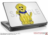 Medium Laptop Skin Puppy Dogs on White