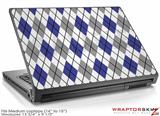 Medium Laptop Skin Argyle Blue and Gray