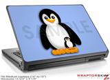 Medium Laptop Skin Penguins on Blue