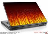 Medium Laptop Skin Fire on Black
