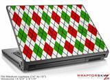 Medium Laptop Skin Argyle Red and Green
