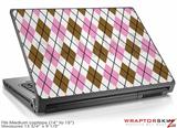 Medium Laptop Skin Argyle Pink and Brown