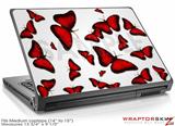 Medium Laptop Skin Butterflies Red