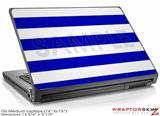 Medium Laptop Skin Kearas Psycho Stripes Blue and White