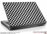 Medium Laptop Skin Checkered Canvas Black and White