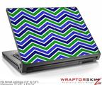 Small Laptop Skin Zig Zag Blue Green