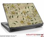 Small Laptop Skin Flowers and Berries Yellow