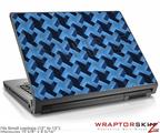Small Laptop Skin Retro Houndstooth Blue