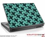 Small Laptop Skin Retro Houndstooth Seafoam Green