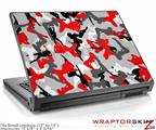 Small Laptop Skin Sexy Girl Silhouette Camo Red