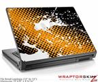 Small Laptop Skin Halftone Splatter White Orange