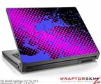 Small Laptop Skin Halftone Splatter Blue Hot Pink