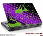 Small Laptop Skin Halftone Splatter Green Purple