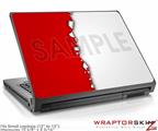 Small Laptop Skin Ripped Colors Red White
