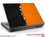 Small Laptop Skin Ripped Colors Black Orange