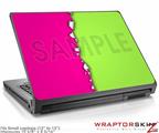 Small Laptop Skin Ripped Colors Hot Pink Neon Green