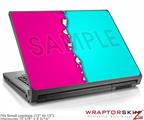 Small Laptop Skin Ripped Colors Hot Pink Neon Teal