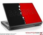 Small Laptop Skin Ripped Colors Black Red