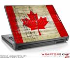Small Laptop Skin Painted Faded and Cracked Canadian Canada Flag