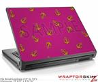 Small Laptop Skin Anchors Away Fuschia Hot Pink