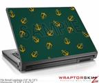 Small Laptop Skin Anchors Away Hunter Green