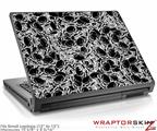 Small Laptop Skin Scattered Skulls Black