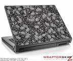 Small Laptop Skin Scattered Skulls Gray