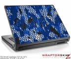 Small Laptop Skin HEX Mesh Camo 01 Blue Bright