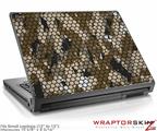 Small Laptop Skin HEX Mesh Camo 01 Brown