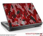 Small Laptop Skin HEX Mesh Camo 01 Red Bright